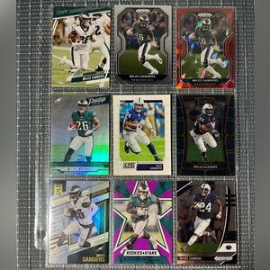🏈 Miles Sanders NFL National Football League Sports Trading Cards, Qty 9, Lot #1